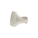 Box Ring in Silver with White Diamonds