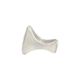 Box Ring in Silver with White Diamonds