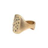 Box Ring in Bronze with Black Diamonds