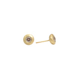 4mm White Diamond Cup Post Earrings in 18k Yellow Gold