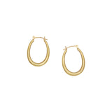 Small Katachi Oval Hoop Earrings with Locking Wire in 18k Yellow Gold