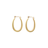 Small Katachi Oval Hoop Earrings with Locking Wire in 18k Yellow Gold