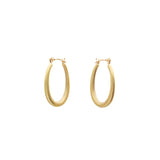 Small Katachi Oval Hoop Earrings with Locking Wire in 18k Yellow Gold