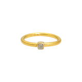 Light Grey Raw Diamond Cube Ring in 18k & 22k Yellow Gold