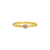Light Grey Raw Diamond Cube Ring in 18k & 22k Yellow Gold