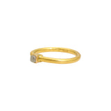 Light Grey Raw Diamond Cube Ring in 18k & 22k Yellow Gold