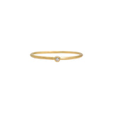 Thin Band with White Diamond in 14k Yellow Gold