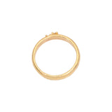 Textured Band with Champagne Diamond and Granules in 14k Yellow Gold