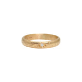 Textured Band with Champagne Diamond and Granules in 14k Yellow Gold