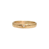 Textured Band with Champagne Diamond and Granules in 14k Yellow Gold