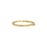 Slim Textured Band in 18k Yellow Gold with One Diamond