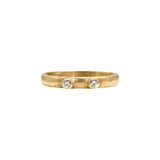Double White Diamond Stacking Ring in 18k Yellow Gold