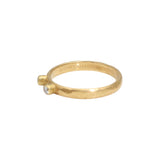 Double White Diamond Stacking Ring in 18k Yellow Gold