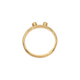 Double White Diamond Stacking Ring in 18k Yellow Gold