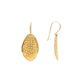 Punched Oval Earrings in 22k Yellow Gold