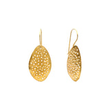 Punched Oval Earrings in 22k Yellow Gold