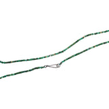 2mm Table Cut Cube Jade Necklace with 18k Gold Beads and Oxidized Silver Clasp