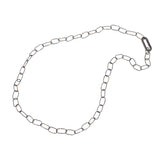 Handmade Oval Chain in Oxidized Silver with 18k Yellow Gold Accents