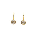 Salt and Pepper Rosecut Diamond Dangle Earrings in 18k Gold