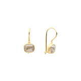 Salt and Pepper Rosecut Diamond Dangle Earrings in 18k Gold
