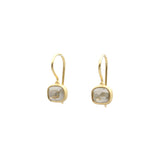 Salt and Pepper Rosecut Diamond Dangle Earrings in 18k Gold