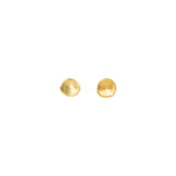 Dimpled 18k Gold Disc Post Earrings - Single