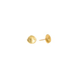 Dimpled 18k Gold Disc Post Earrings - Single