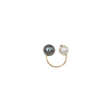 Small Double Tahitian Pearl Ear Cuff in 10k Yellow Gold
