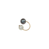 Small Double Tahitian Pearl Ear Cuff in 10k Yellow Gold