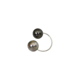 Large Double Tahitian Pearl Ear Cuff in Silver