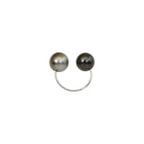 Large Double Tahitian Pearl Ear Cuff in Silver