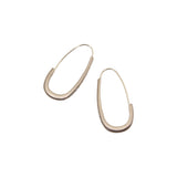 Oval Katachi Hoop Earrings in 14k Palladium White Gold with Grey Diamonds