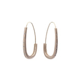 Oval Katachi Hoop Earrings in 14k Palladium White Gold with Grey Diamonds