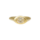 Oval Old European Cut Diamond Ring in 18k Gold
