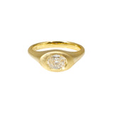 Oval Old European Cut Diamond Ring in 18k Gold