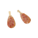 Fossilized Coral Post Dangle Earrings with 14k Gold Top