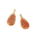 Fossilized Coral Post Dangle Earrings with 14k Gold Top