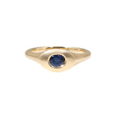 Oval Blue Sapphire Ring in 14k Yellow Gold
