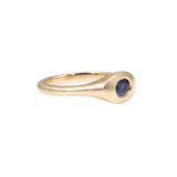 Oval Blue Sapphire Ring in 14k Yellow Gold