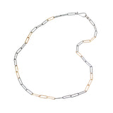 Handmade Chain in Oxidized Silver and 14k Yellow Gold - 20"