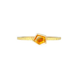 Yellow Montana Sapphire Stacking Ring in Sand-Textured 18k Yellow Gold