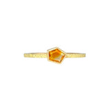 Yellow Montana Sapphire Stacking Ring in Sand-Textured 18k Yellow Gold
