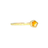 Yellow Montana Sapphire Stacking Ring in Sand-Textured 18k Yellow Gold