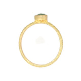 Organic Tsavorite Garnet Stacking Ring in Sand-Textured 18k Yellow Gold