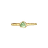 Organic Tsavorite Garnet Stacking Ring in Sand-Textured 18k Yellow Gold