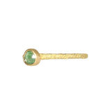 Organic Tsavorite Garnet Stacking Ring in Sand-Textured 18k Yellow Gold