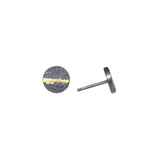 Round Fog Post Earrings in Sand-Textured Oxidized Silver