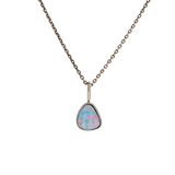 Organic Shape Opal Pendant in 14k White Gold