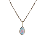 Small Organic Shape Opal Pendant in 14k White Gold