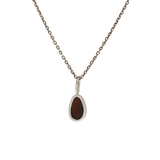Small Organic Shape Opal Pendant in 14k White Gold